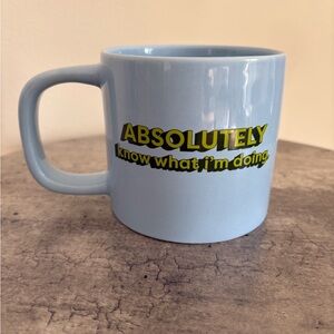 Garvin 16.5 oz. Blue Earthenware Mug Large Handle Absolutely Know What I’m Doing